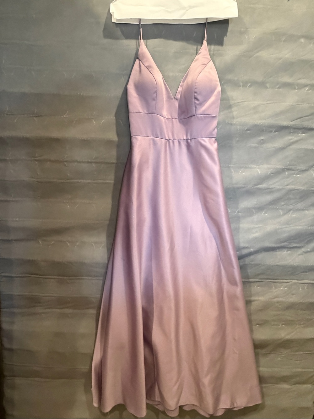 Mori Lee Lilac V-Neck Spaghetti-Strap Prom Dress